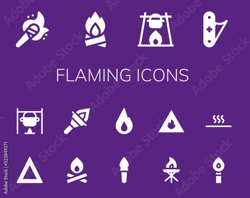 flaming icon set
