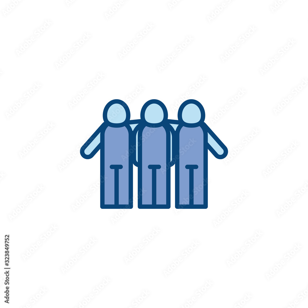 Isolated avatars line and fill style icon vector design