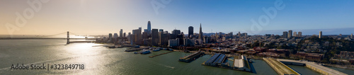 Aerial view of San Francisco Skyline from the Bay