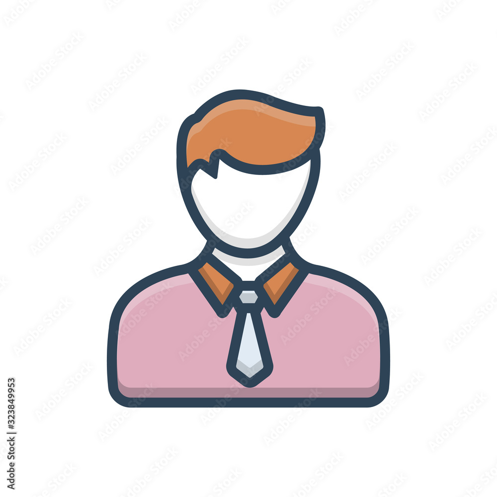 Color illustration icon for customer person 
