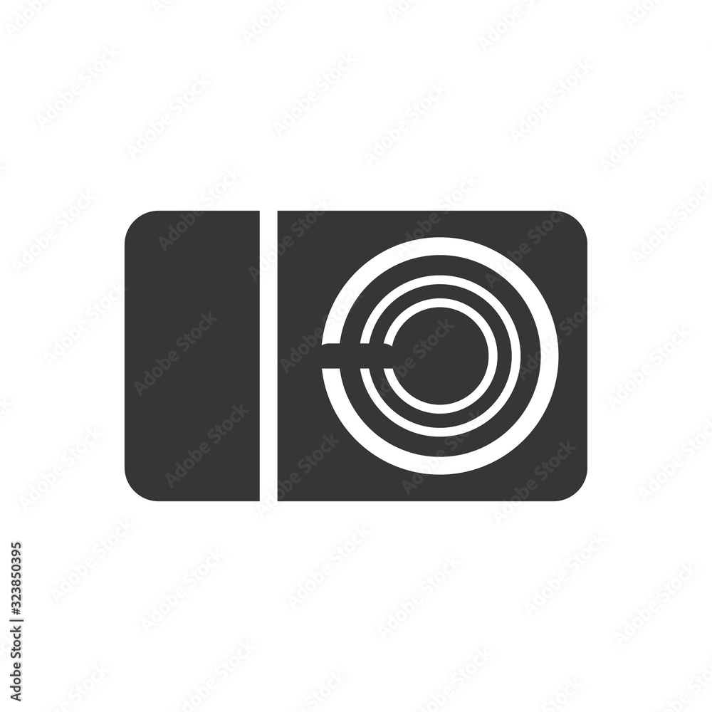 Photo camera glyph single isolated vector icon. Home appliances and electronics illustration on white background Photo camera glyph single isolated vector icon. Home appliances and electronics illustration on white background