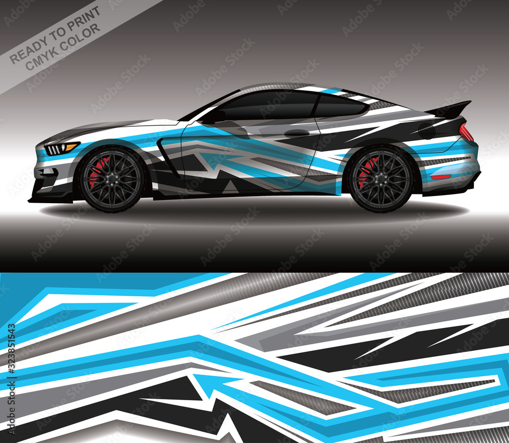 Car wrap decal design vector, custom livery race rally car vehicle sticker and tinting.