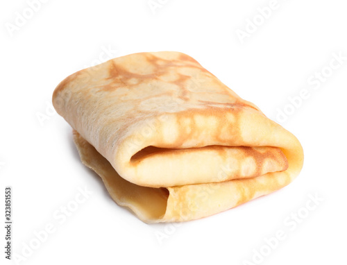 Tableau sur toile Folded fresh thin pancake isolated on white