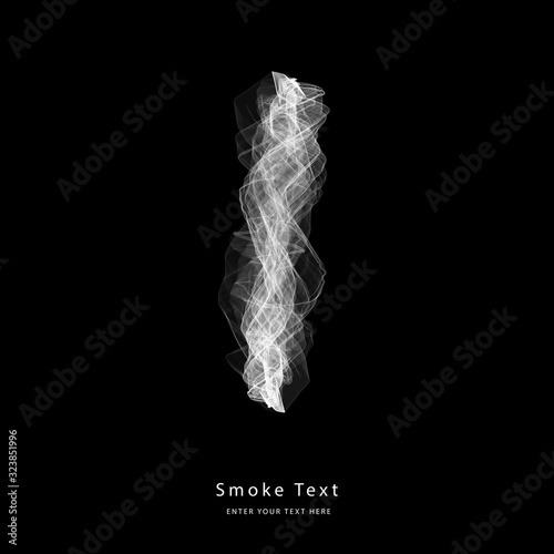 Abstract smoke lower case alphabet letter text art smoky pen brush effect.