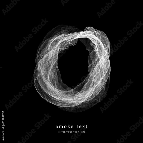 Abstract smoke lower case alphabet letter text art smoky pen brush effect.