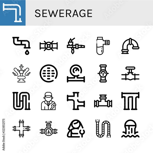 Set of sewerage icons