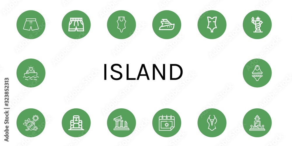 island icon set island icon set