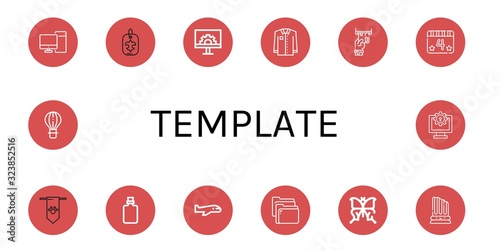 template simple icons set