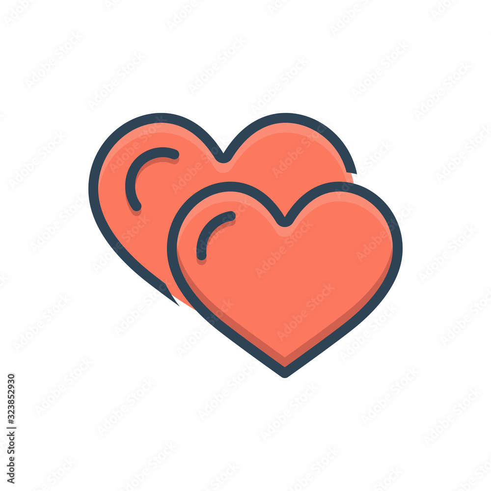 Color illustration icon for friendly love 