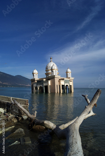Palu, Central Sulawesi / Indonesia - February 14th 2020 : Morning view at Talise Beach Palu.