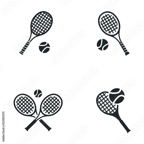 tennis racket icon template color editable. tennis racket symbol vector sign isolated on white background illustration for graphic and web design.