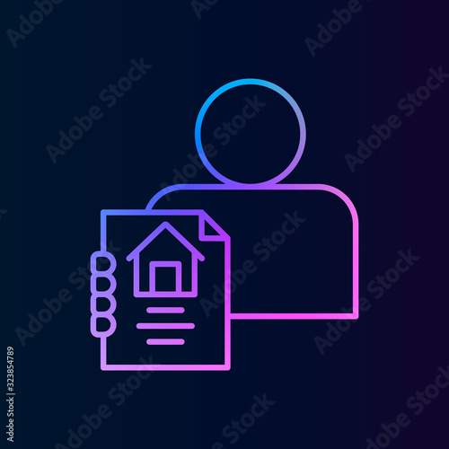 House, sale, agent nolan icon. Simple thin line, outline vector of real estateicons for ui and ux, website or mobile application