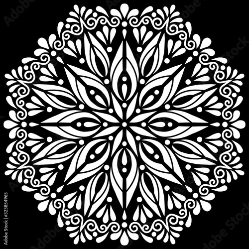 Pattern mandala white stencil doodles sketch
