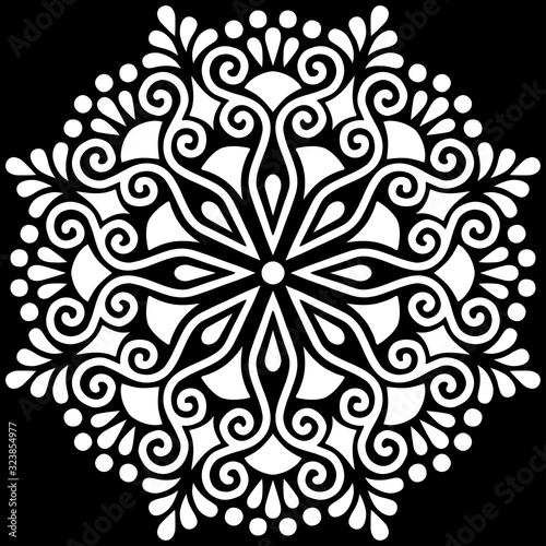 Pattern mandala white stencil doodles sketch