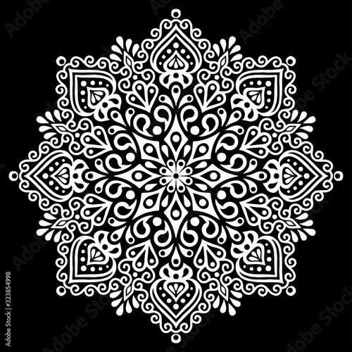 Pattern mandala white stencil doodles sketch