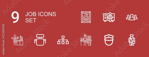 Editable 9 job icons for web and mobile