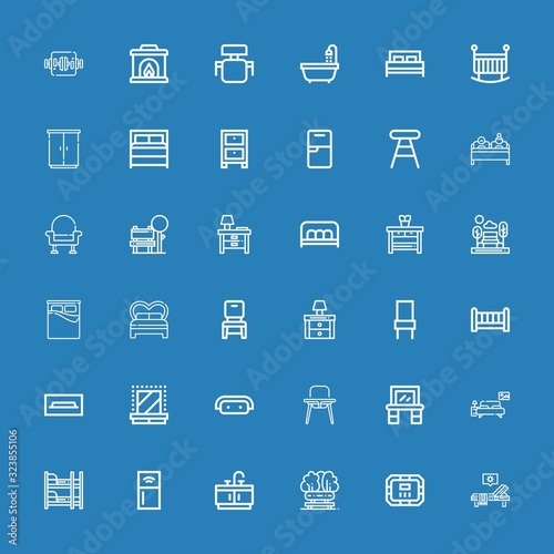 Editable 36 furniture icons for web and mobile