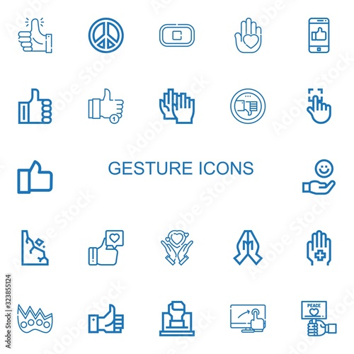 Editable 22 gesture icons for web and mobile