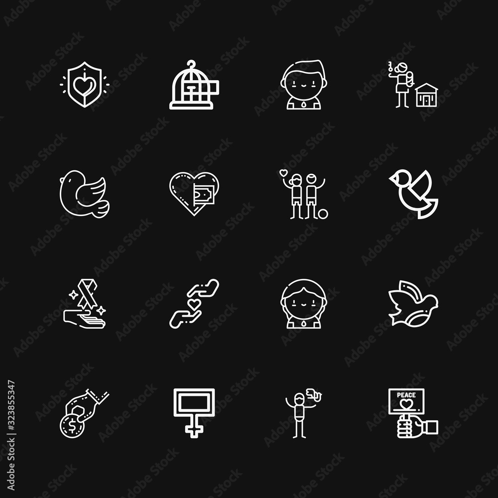 Editable 16 hope icons for web and mobile