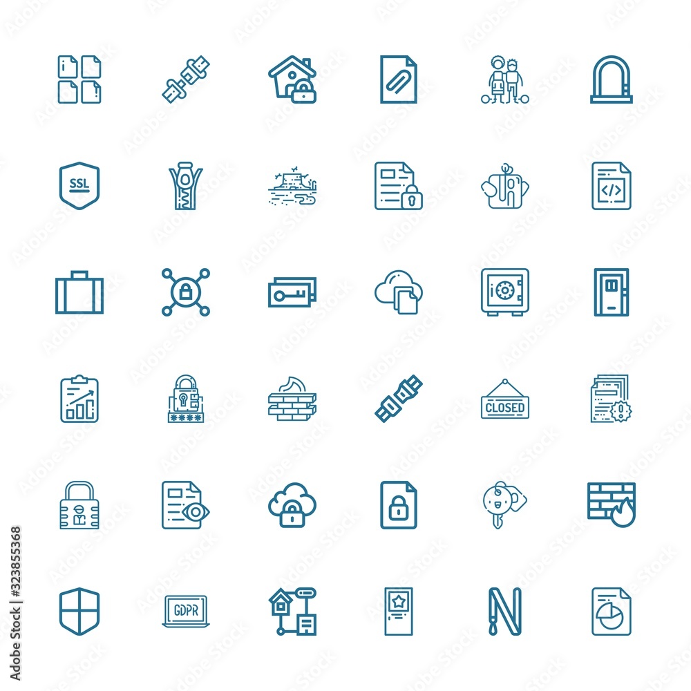Editable 36 lock icons for web and mobile