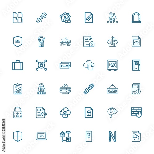 Editable 36 lock icons for web and mobile