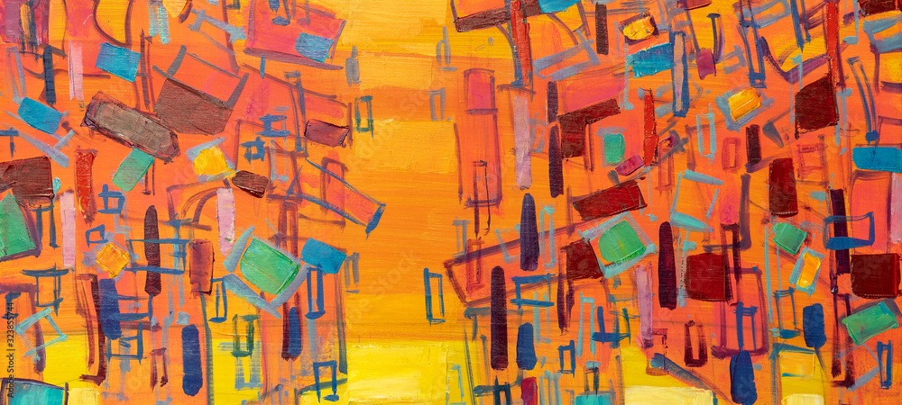 Obraz premium Oil painting, abstract drawing, handmade