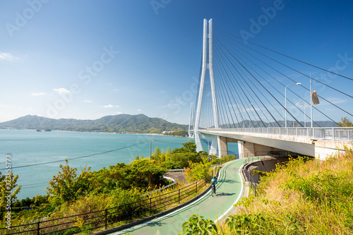 Shimanami kaido cycling route, Japan. Tatara Bridge photo