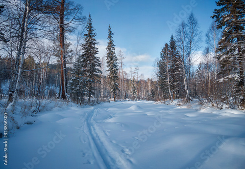Winter River Olha in Eastern Siberia, Irkutsk region © afrutin