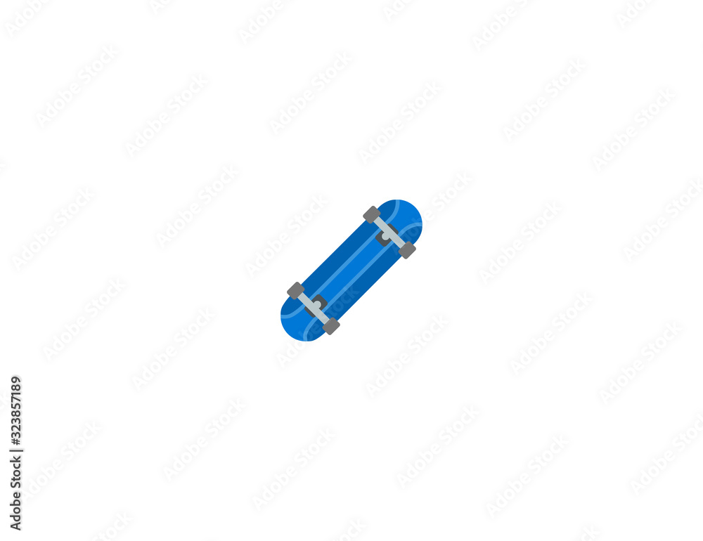 Skateboard vector flat icon. Isolated skate board, skateboading emoji illustration Skateboard vector flat icon. Isolated skate board, skateboading emoji illustration
