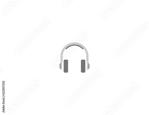 Headphone vector flat icon. Isolated ear phone, head phone emoji illustration 