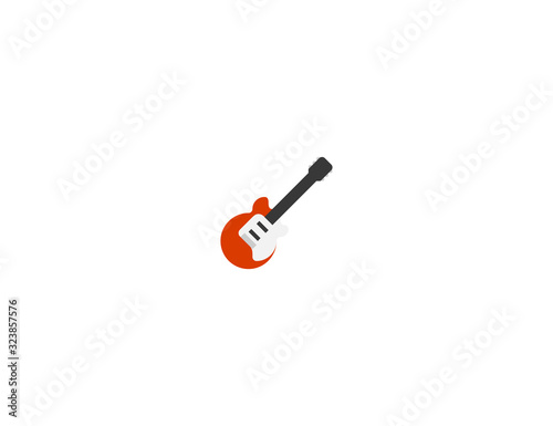 Guitar vector flat icon. Isolated musical instrument, electric guitar emoji illustration 