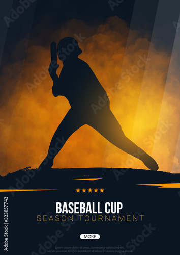 Baseball banner with players. Modern sports posters design.