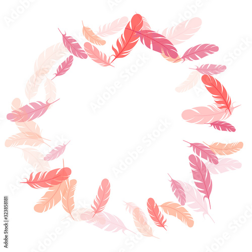 Flying feather elements airy vector design.
