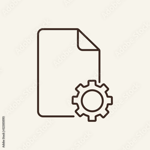 Document settings thin line icon. Document concept. Vector. Outline design. Flat illustration can be used for web design, user interface, infographics, mobile application photo