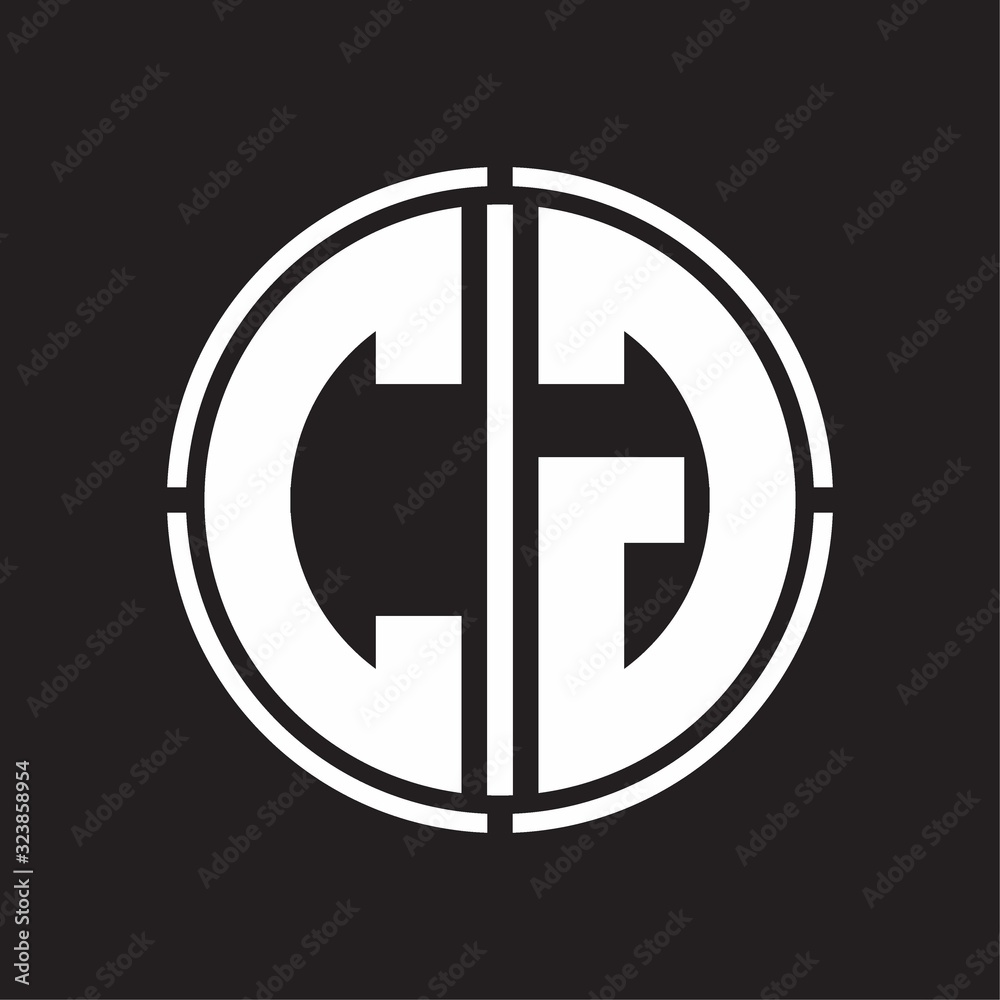 CG Logo initial with circle line cut design template CG Logo initial with circle line cut design template