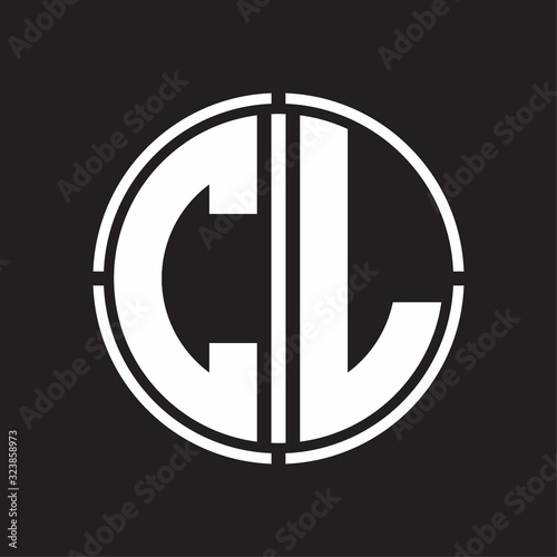 CL Logo initial with circle line cut design template