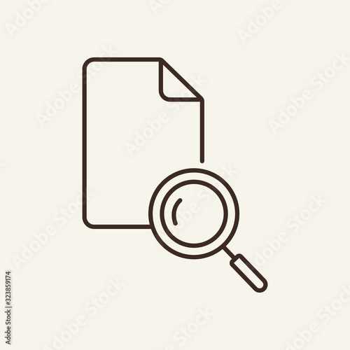 Document finding icon template. Document concept. Vector. Thin lineicon design. Flat illustration can be used for web design, user interface, infographics photo