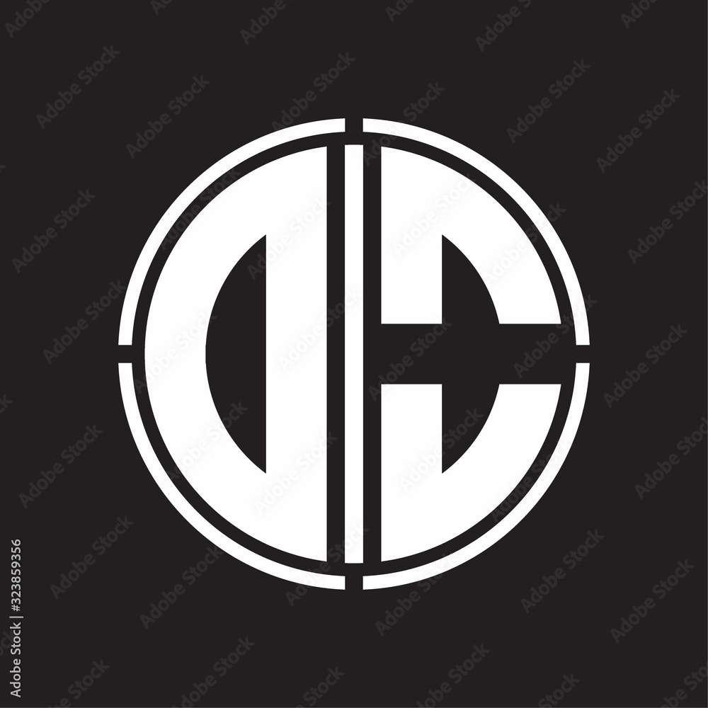 DO Logo initial with circle line cut design template DO Logo initial with circle line cut design template