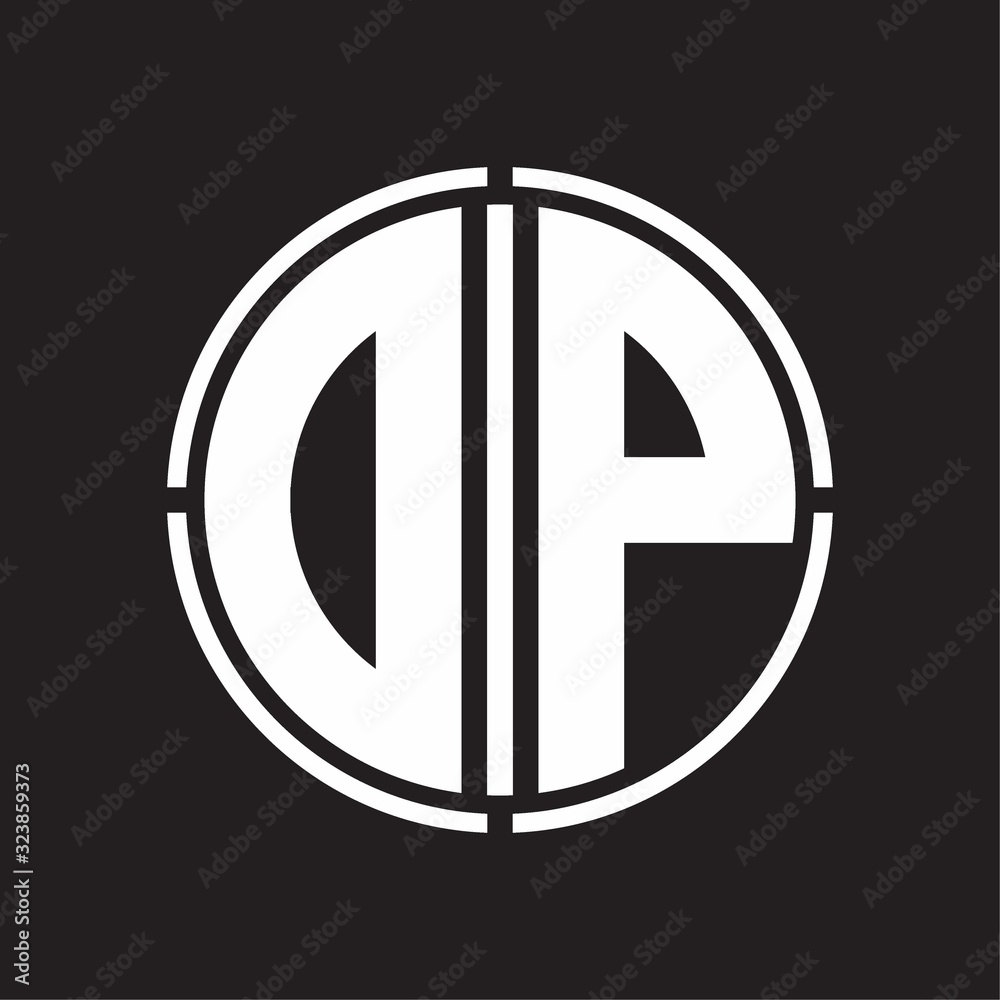 DP Logo initial with circle line cut design template DP Logo initial with circle line cut design template