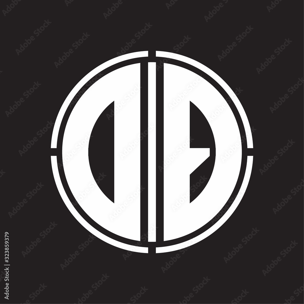 DQ Logo initial with circle line cut design template DQ Logo initial with circle line cut design template