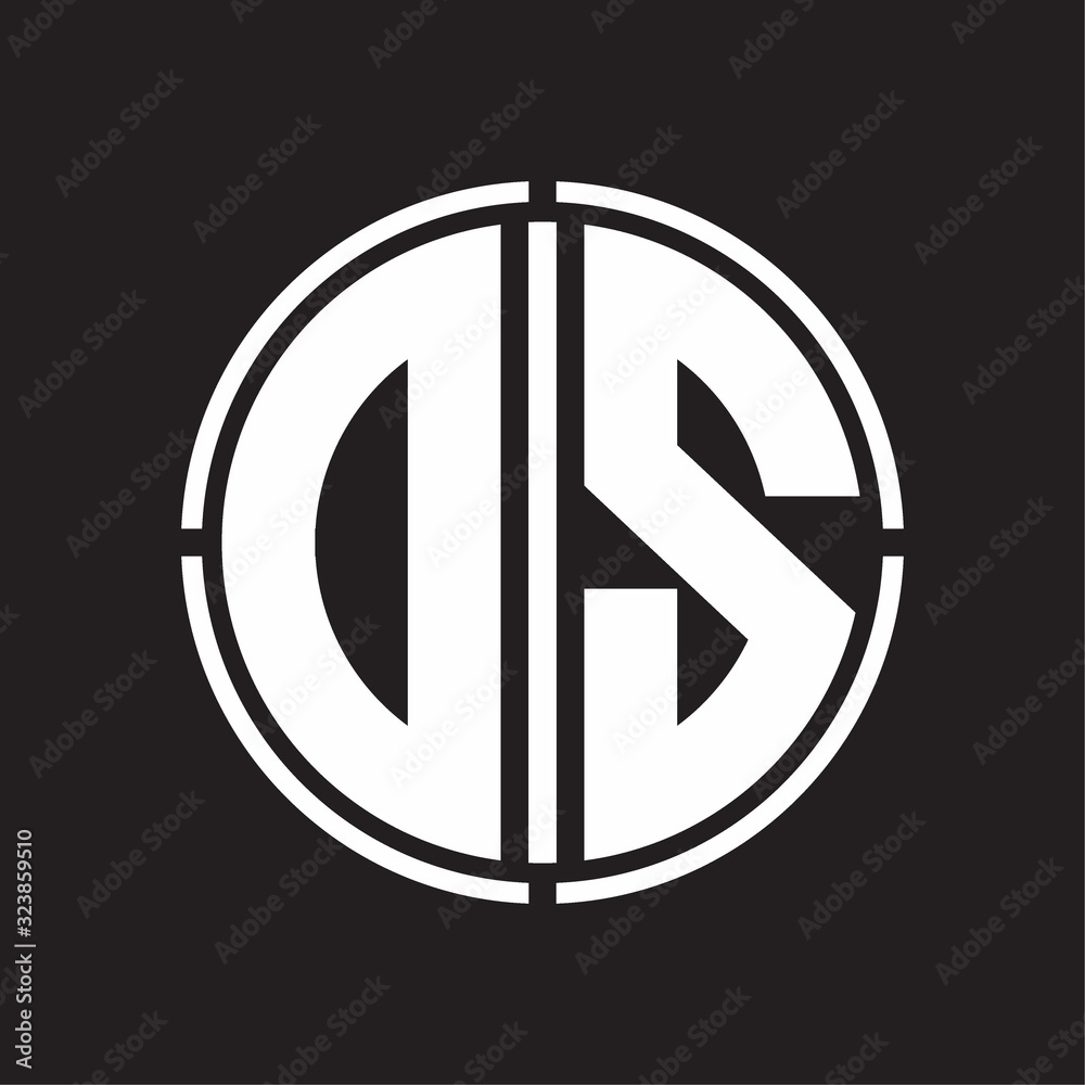 DS Logo initial with circle line cut design template DS Logo initial with circle line cut design template
