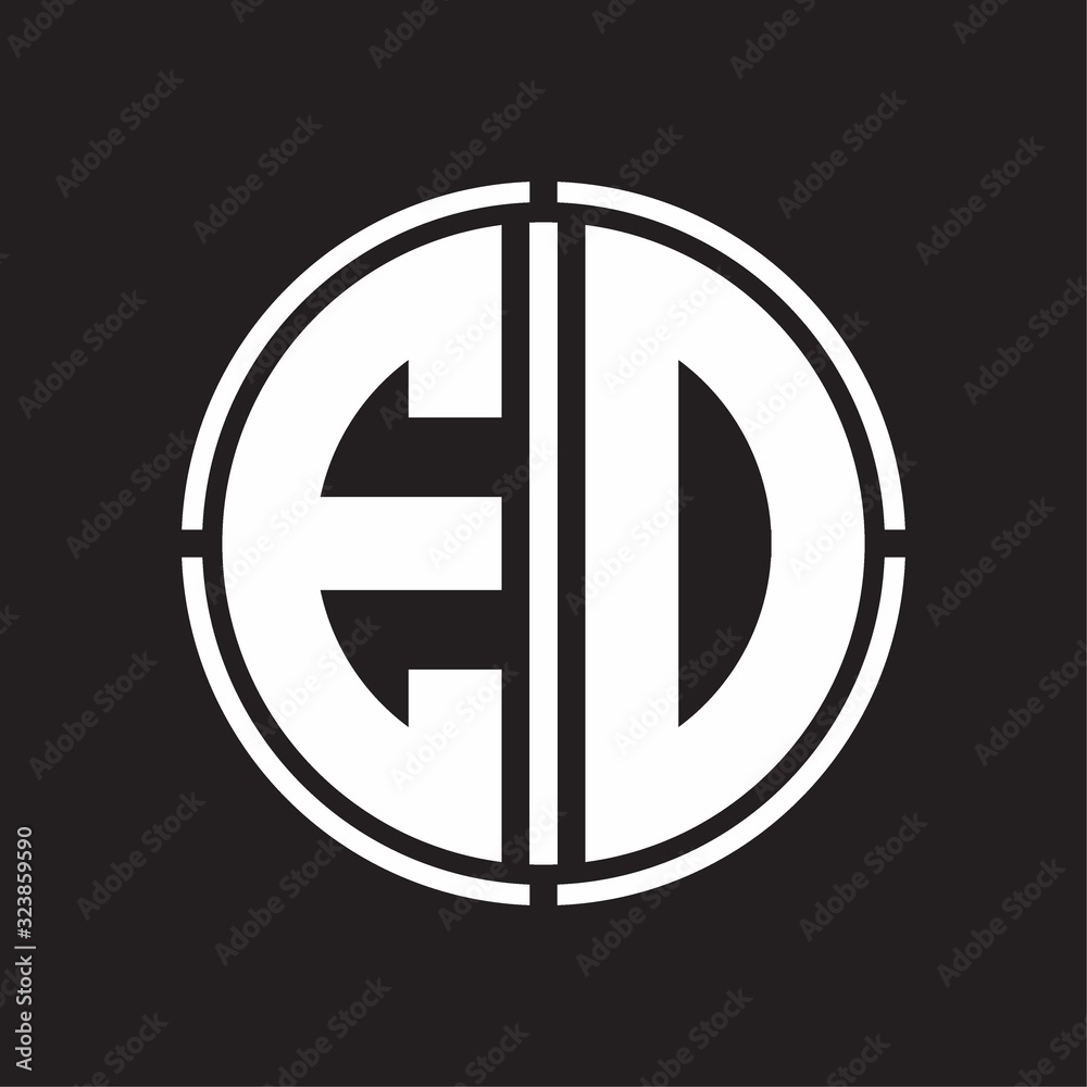 ED Logo initial with circle line cut design template ED Logo initial with circle line cut design template