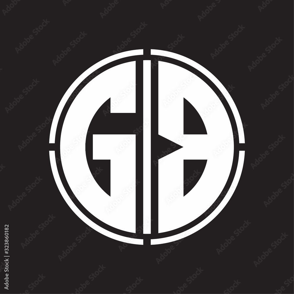 GB Logo initial with circle line cut design template GB Logo initial with circle line cut design template