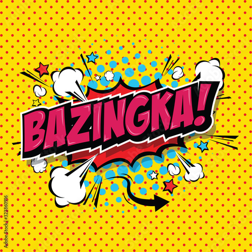 Canvas Print Bazinga! Comic Speech Bubble, Cartoon