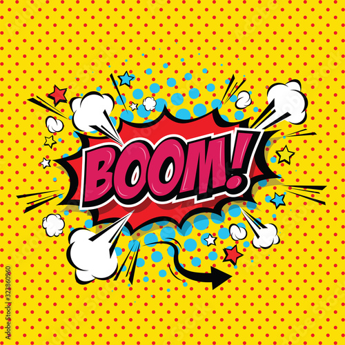 Boom! Comic Speech Bubble, Cartoon. art and illustration vector file.