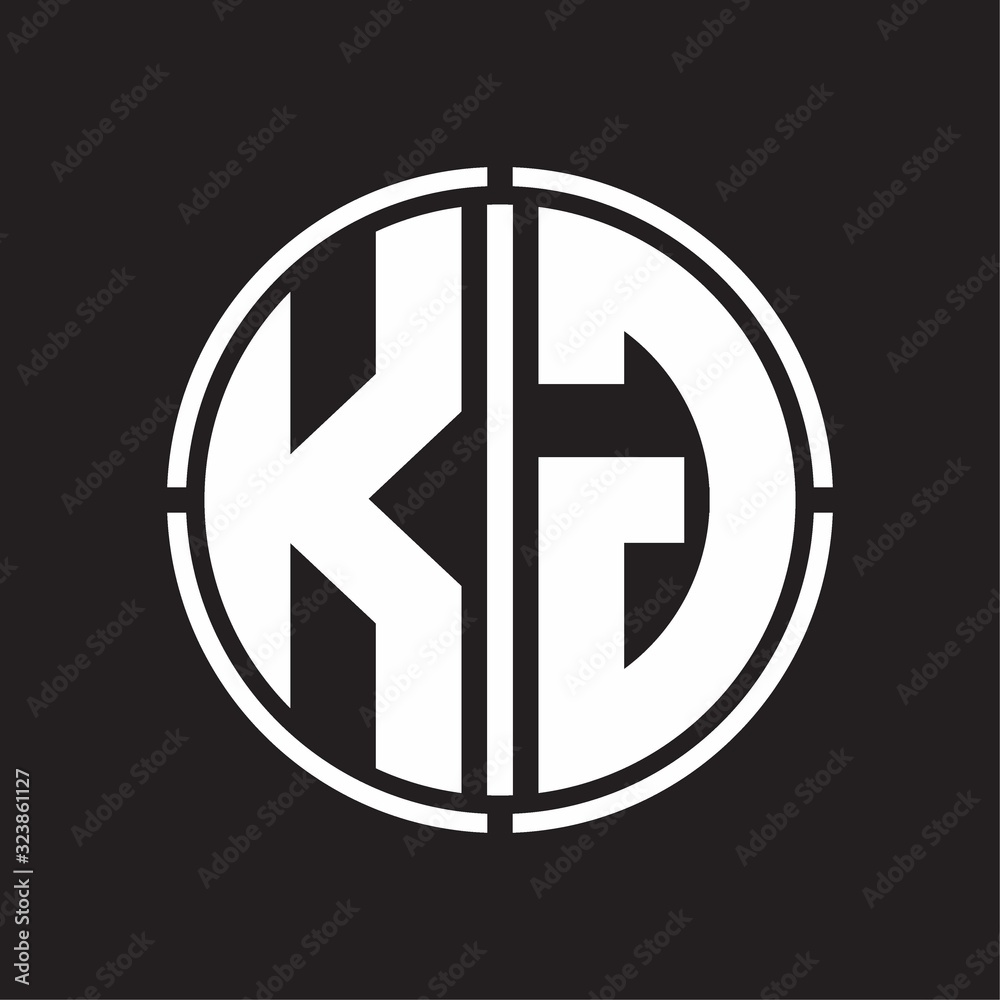 KG Logo initial with circle line cut design template KG Logo initial with circle line cut design template