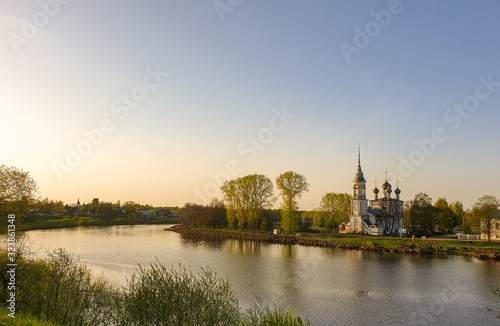 Vologda. Beautiful spring day on the river Bank. Church Of The Meeting Of The Lord. 18th century.