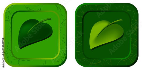 Vector icon with casual leaf for video game