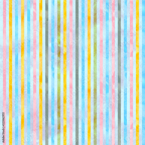 Watercolor hand drawn artistic stripes vintage style seamless pattern
