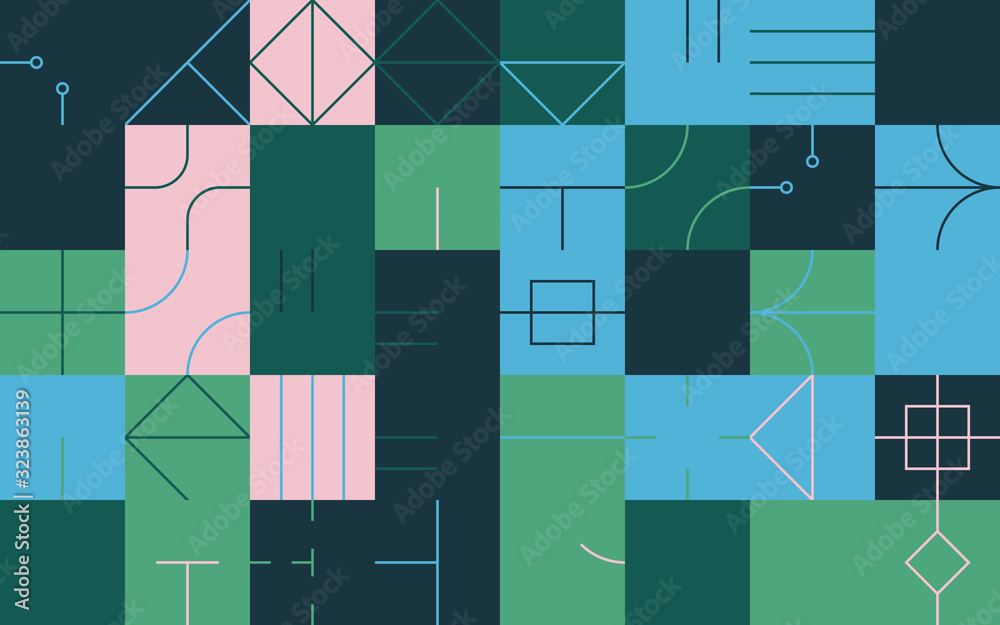 Trendy Background With Simple Shapes